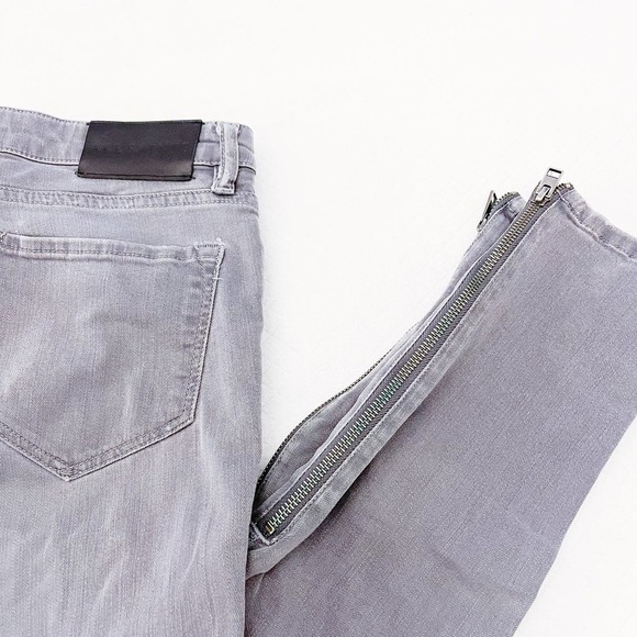 All Saints Low Rise Skinny Fit Gray Denim Jeans Accent Zipper SZ28 - Picture 5 of 8